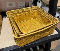  Ensemble de plateaux rectangulaires tressé